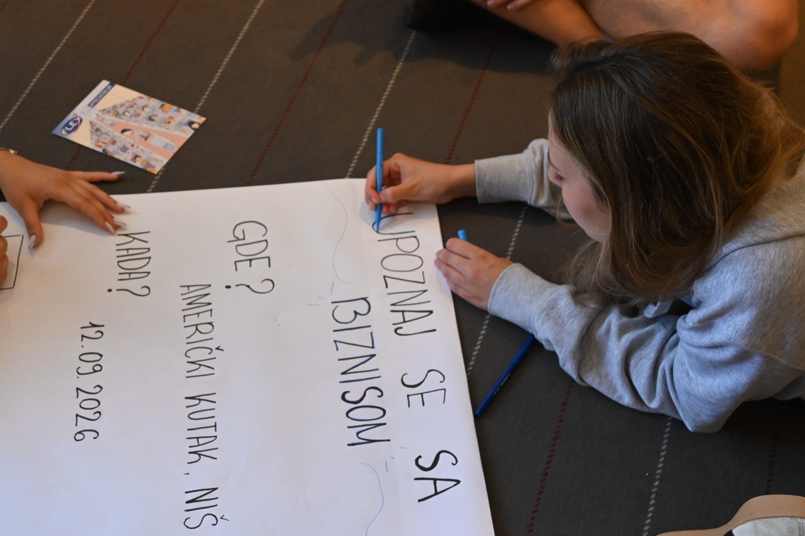 Making posters for the event